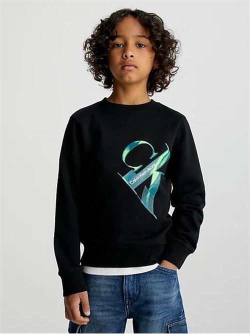 HYPER REAL MONOGRAM FLEECE CN CALVIN KLEIN JEANS | IB0IB01854/BEH